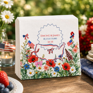 Serviette En Papier Fête de Jardin Floral Americain Patriotique