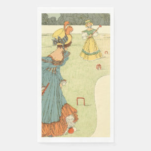 Serviette En Papier Fête de Jardin Vintage Croquet Mesdames Victorienn