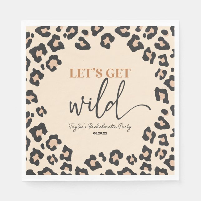 Serviette En Papier Fête de jeune fille sauvage Léopard Guépard Enterr (Devant)