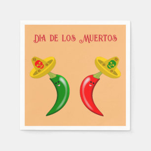 Serviette En Papier Fête de la coutume mexicaine des Chilis morts