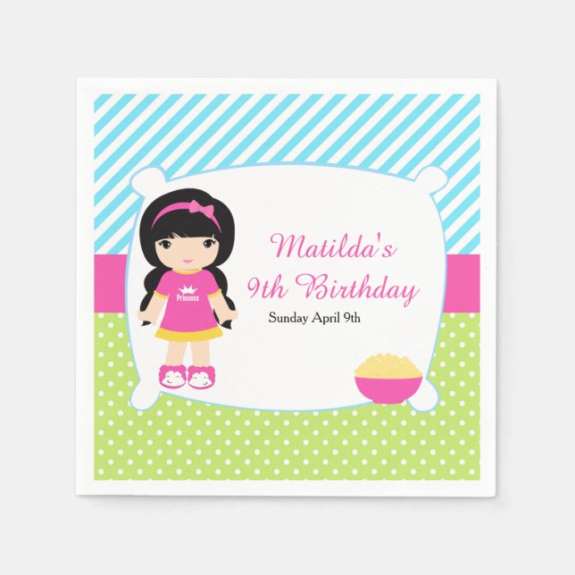 Serviette En Papier Fête de la gaine de cheveux noirs (Devant)