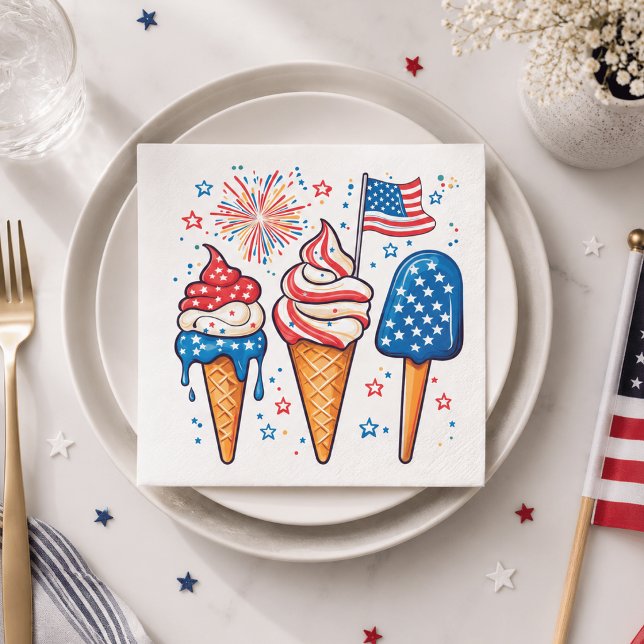 Serviette En Papier Fête de la glace du 14 juillet (Créateur téléchargé)