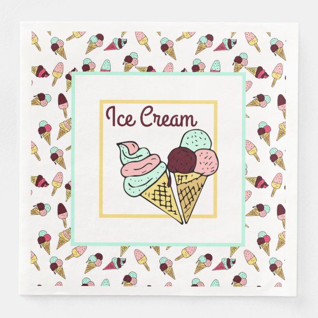 Serviette En Papier Fête de la glace rétro (Devant)