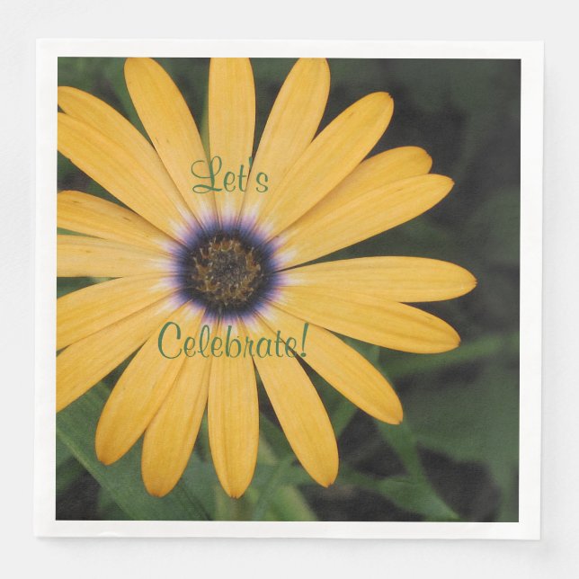 Serviette En Papier Fête de la marguerite jaune (Devant)