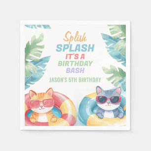 Serviette En Papier Fête de la piscine de Splish Splash Anniversaire