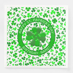 Serviette En Papier Fête de la Saint-Patrick Anniversaire Trèfles Pers