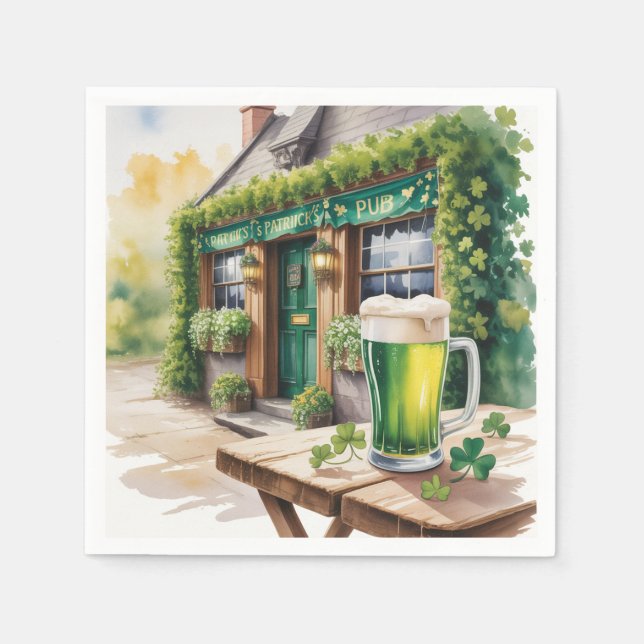 Serviette En Papier Fête de la Saint-Patrick au bar pub (Devant)