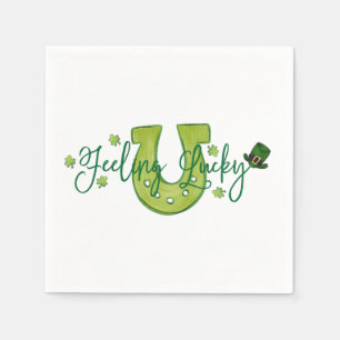 Serviette En Papier Fête de la Saint-Patrick Fer à cheval Chanceux