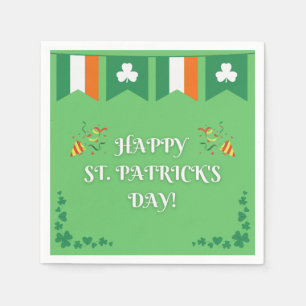Serviette En Papier Fête de la St Patrick verte moderne