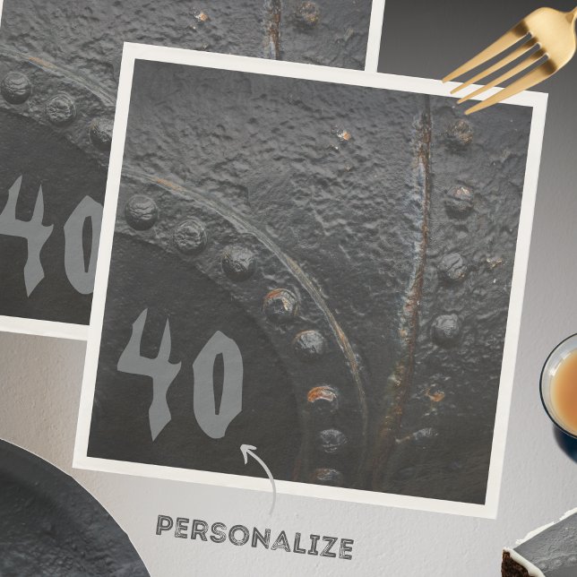 Serviette En Papier Fête de l'homme de style industriel en métal noir (Créateur téléchargé)