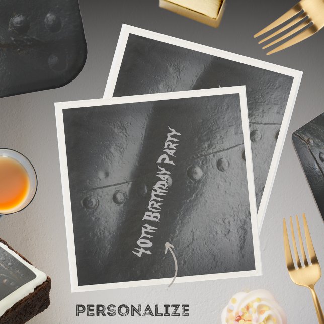 Serviette En Papier Fête de l'homme en métal noir (Créateur téléchargé)