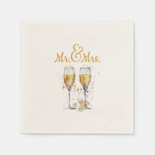 Serviette En Papier Fête de M. & Mme Champagne