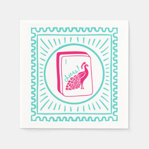 Serviette En Papier Fête de Mahjong Bird Bam Cheers