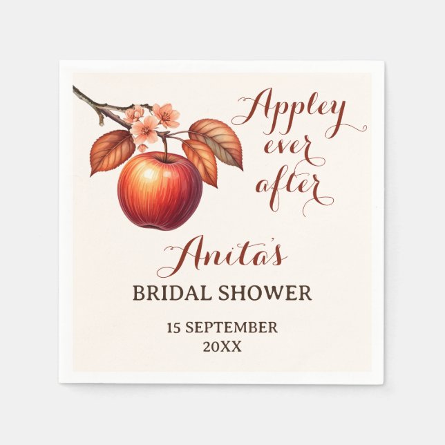 Serviette En Papier Fête de mariage Appley Ever After Automne (Devant)