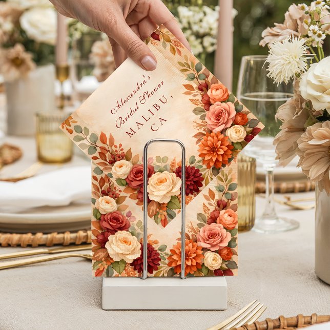 Serviette En Papier Fête de mariage automnal fleuri (Créateur téléchargé)
