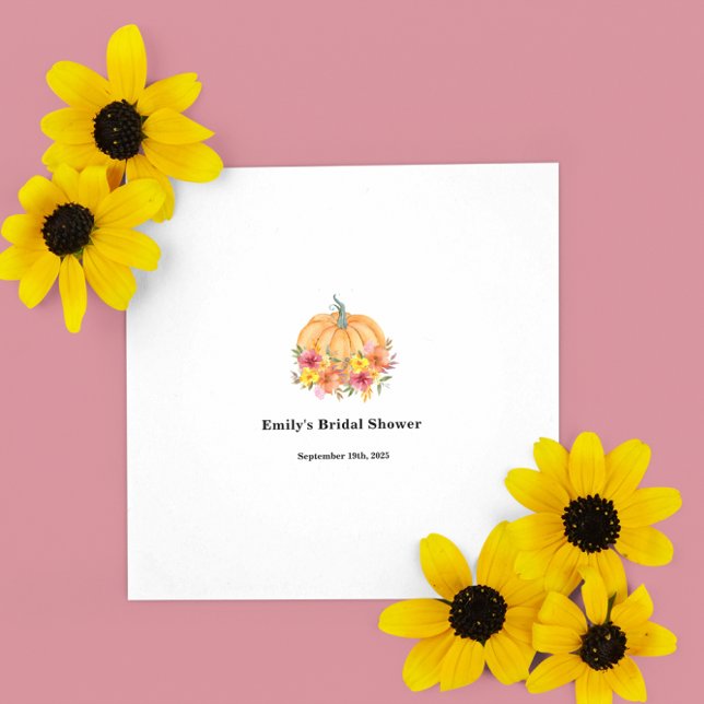 Serviette En Papier Fête de mariage automnale avec citrouille (Créateur téléchargé)