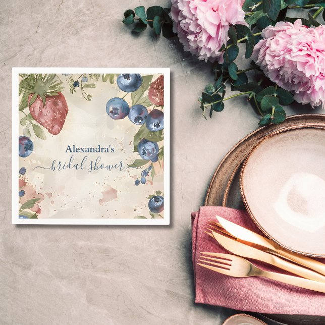 Serviette En Papier Fête de mariage aux fraises douce comme un fruit (Créateur téléchargé)