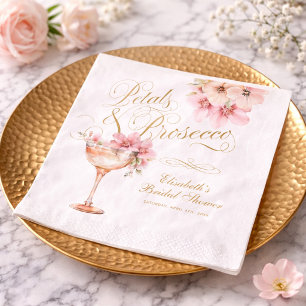 Serviette En Papier Fête de mariage aux pétales de rose dorée et au Pr
