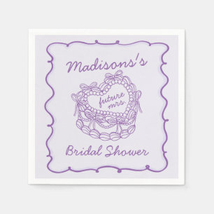 Serviette En Papier Fête de mariage avec gâteau Coquette Rétro Cœur Ar