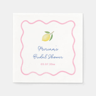 Serviette En Papier Fête de mariage bohème rose avec bordure ondulée e