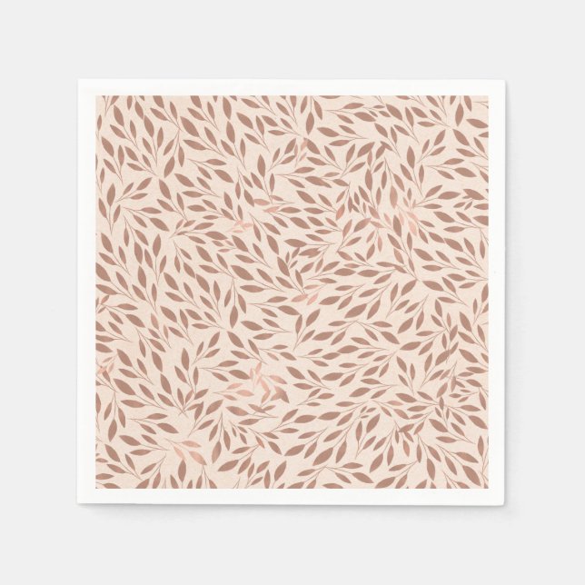 Serviette En Papier Fête de mariage Botanique Glam Rustique aux feuill (Devant)