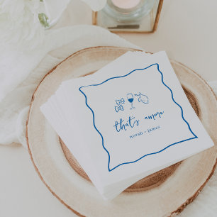 Serviette En Papier Fête de mariage "C'est l'amour" écrit à la main