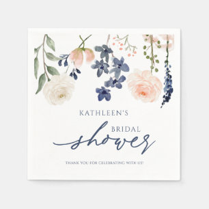 Serviette En Papier Fête de mariage champêtre aux fleurs sauvages rose