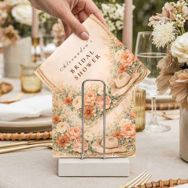 Serviette En Papier Fête de mariage champêtre avec fleurs de ranch (Créateur téléchargé)