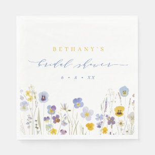 Serviette En Papier Fête de mariage champêtre avec fleurs sauvages ble