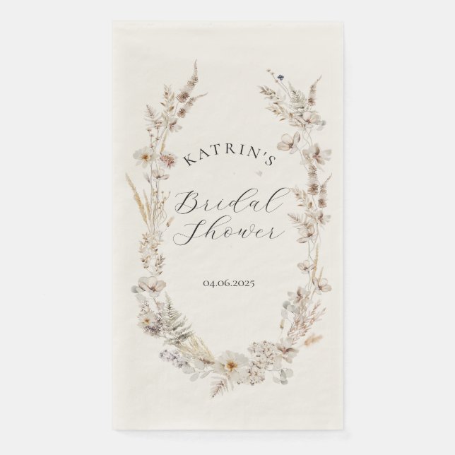 Serviette En Papier Fête de mariage champêtre bohème rustique élégant (Devant)