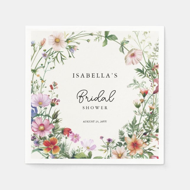 Serviette En Papier Fête de mariage champêtre élégante (Devant)