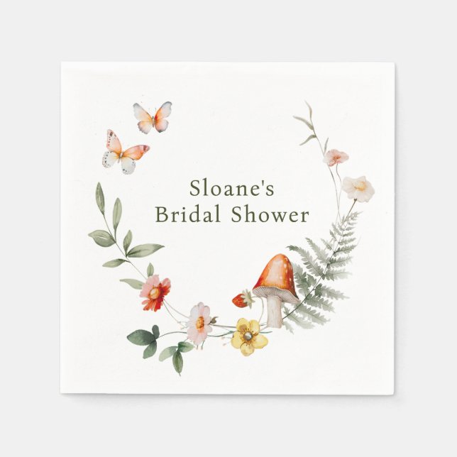 Serviette En Papier Fête de mariage champêtre fée forêt (Devant)