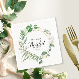 Serviette En Papier Fête de mariage champêtre géométrique à l'eucalypt