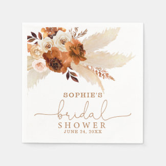 Serviette En Papier Fête de mariage champêtre orange brûlé Herbe de Pa