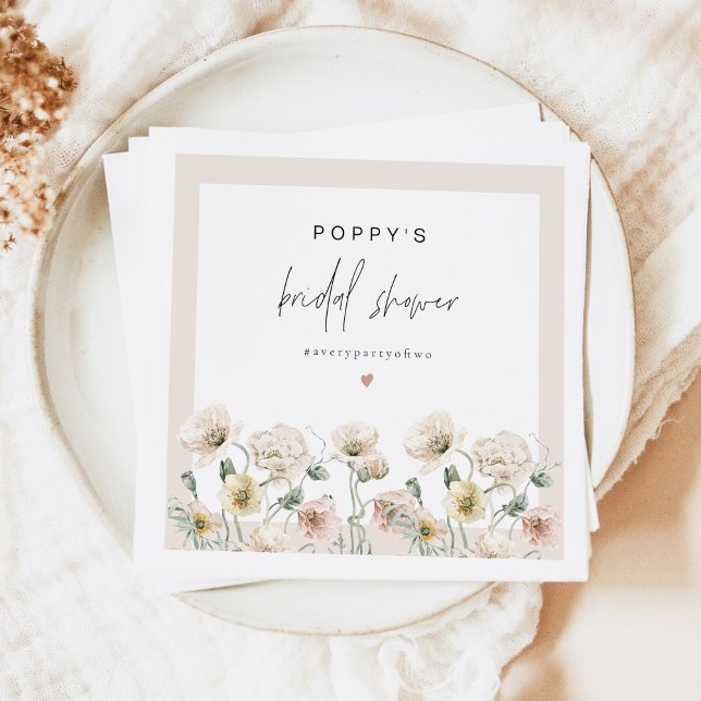 Serviette En Papier Fête de mariage champêtre pastel de la gamme POPPY (Créateur téléchargé)