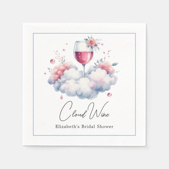 Serviette En Papier Fête de mariage Cloud Wine (Devant)