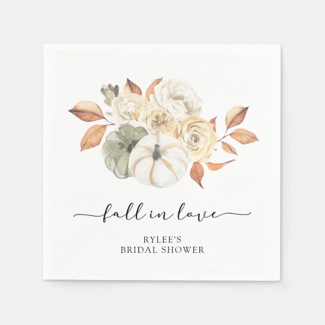 Serviette En Papier Fête de mariage de citrouille d'automne rustique (Devant)