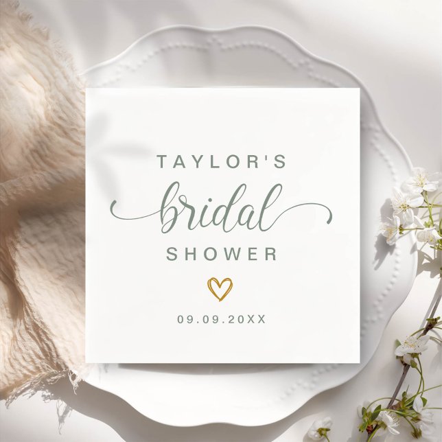 Serviette En Papier Fête de mariage élégante et simple avec écriture m (Créateur téléchargé)