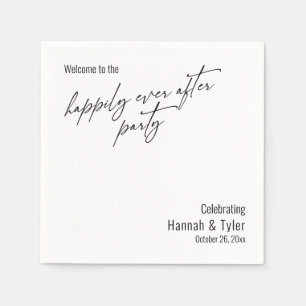 Serviette En Papier Fête de Mariage Élégante et Simple Typographie