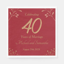 Fête de mariage élégante pour les 40 ans de rubis