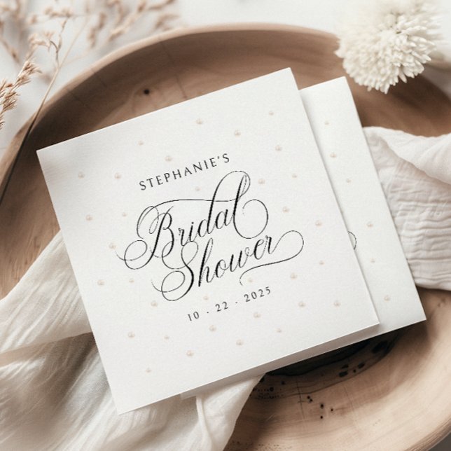 Serviette En Papier Fête de mariage Élégantes Perles (Créateur téléchargé)
