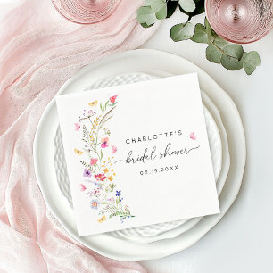 Serviette En Papier Fête de mariage en aquarelle rose blush