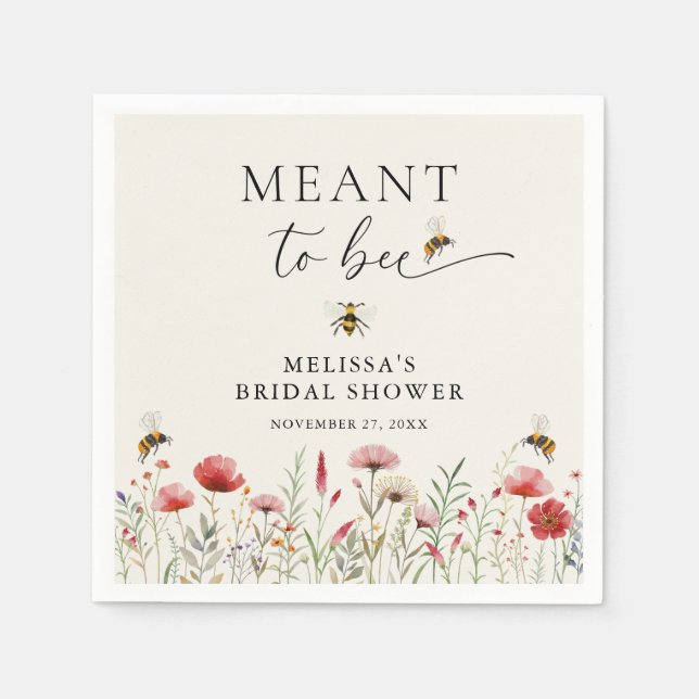 Serviette En Papier Fête de Mariage Fleur Sauvage Aquarelle Prévu Pour (Devant)