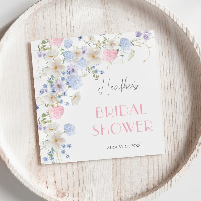 Serviette En Papier Fête de Mariage Fleurs Sauvages Rose Violet Printe (Créateur téléchargé)