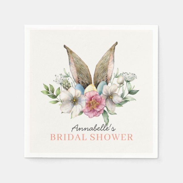 Serviette En Papier Fête de mariage Floral Bunny Ear (Devant)
