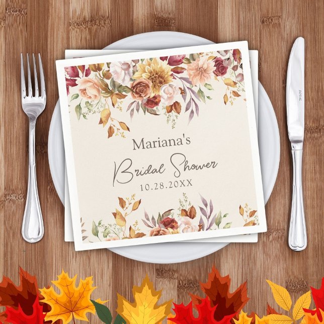 Serviette En Papier Fête de mariage Floral d'Automne (Créateur téléchargé)