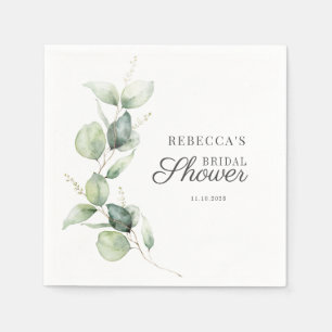 Serviette En Papier Fête de mariage Floral Eucalyptus Script Succulent