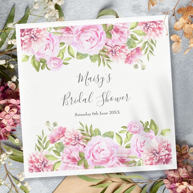 Serviette En Papier Fête de mariage floral Rose sauvage (Créateur téléchargé)