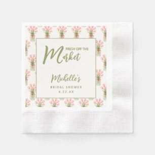 Serviette En Papier Fête de mariage Florale Rose Fraîche du Marché