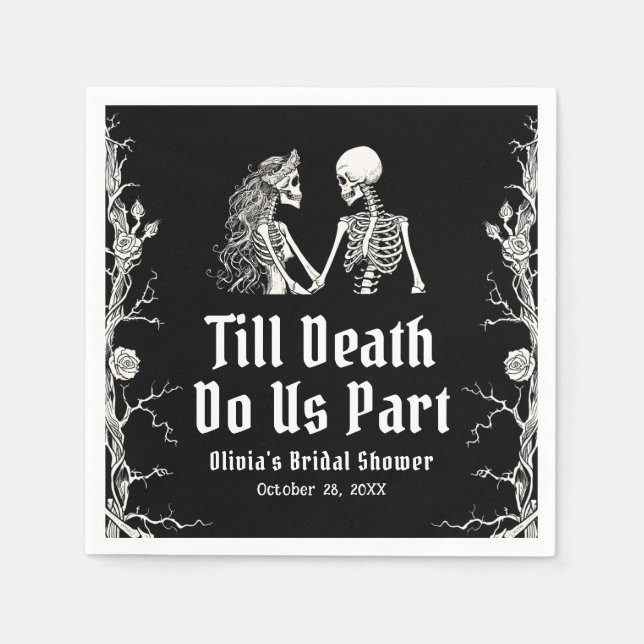 Serviette En Papier Fête de mariage Halloween jusqu'à ce que la mort n (Devant)